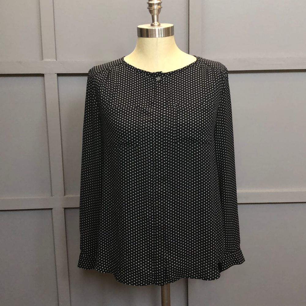 LOFT long sleeve polka dot blouse sz Small petite